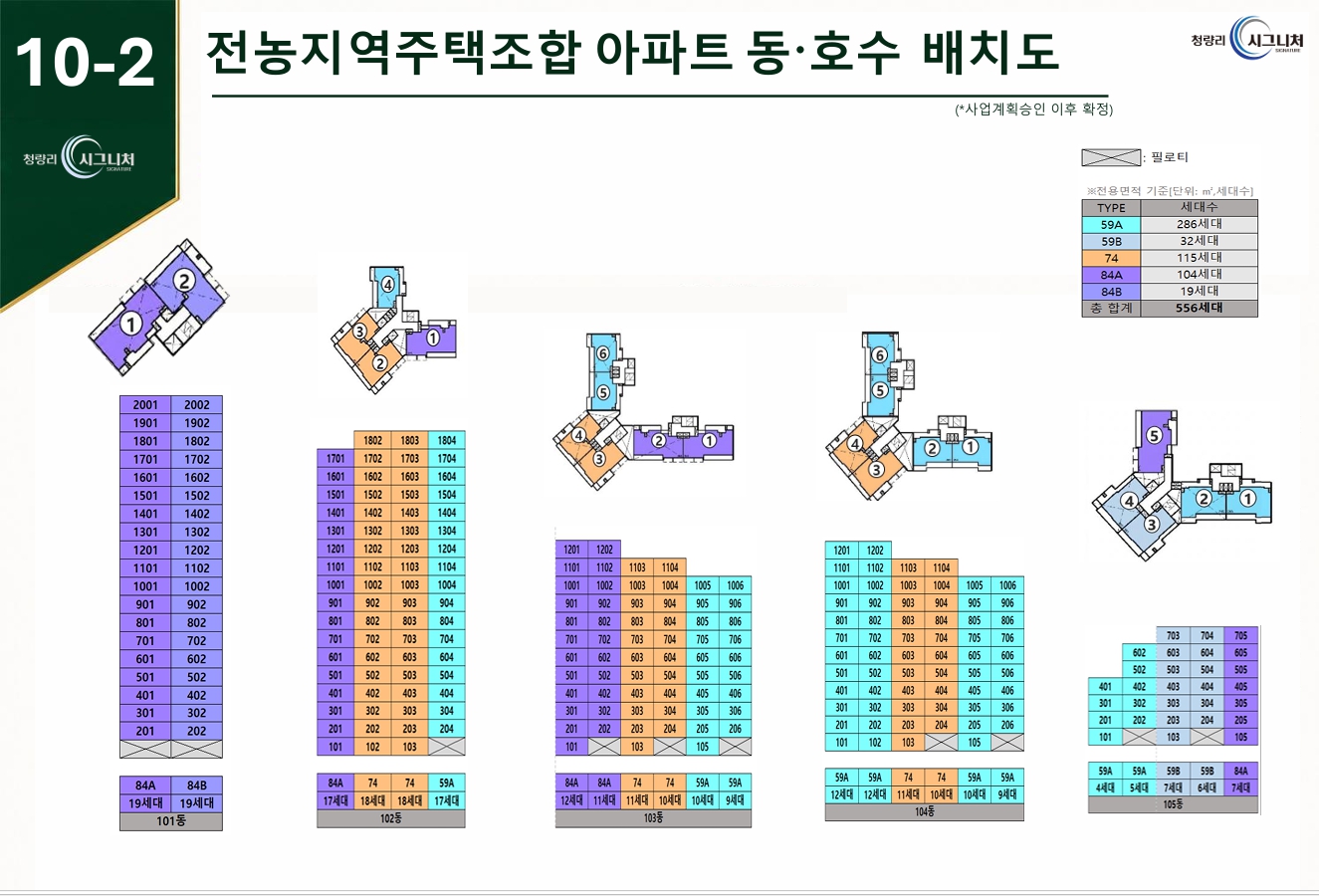 청량리 시그니처 동호수배치도 이미지 2